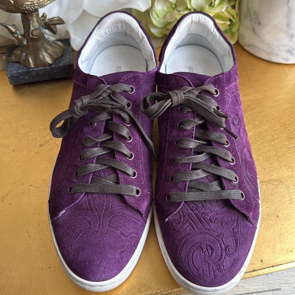 Etro Paisey Sneaker is Purple Suede